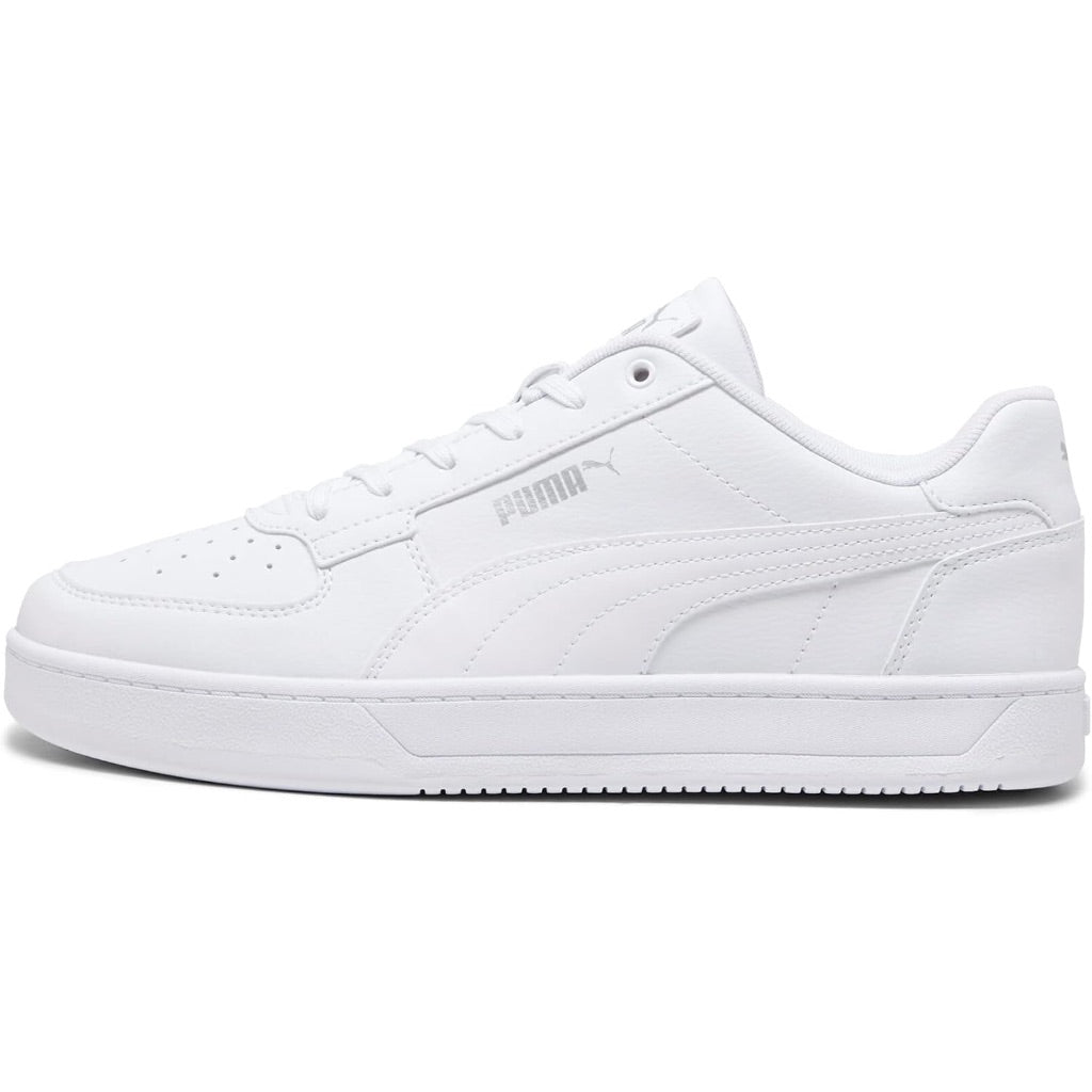 PUMA Men's Caven 2.0 Lux Athletic Sneaker - Puma White/Puma Silver, Size 8.5