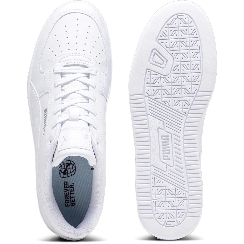 PUMA Men's Caven 2.0 Lux Athletic Sneaker - Puma White/Puma Silver, Size 8.5