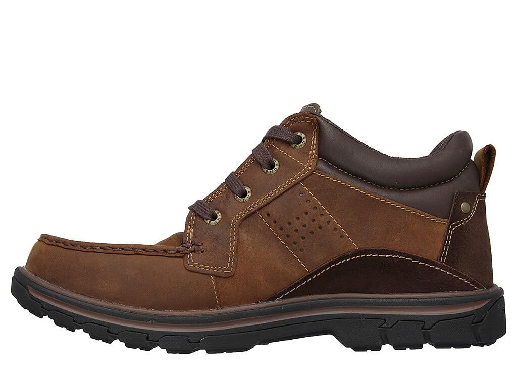 Skechers Men's Segment Melego Waterproof Leather Chukka Boot, Dark Brown, Size 11.5