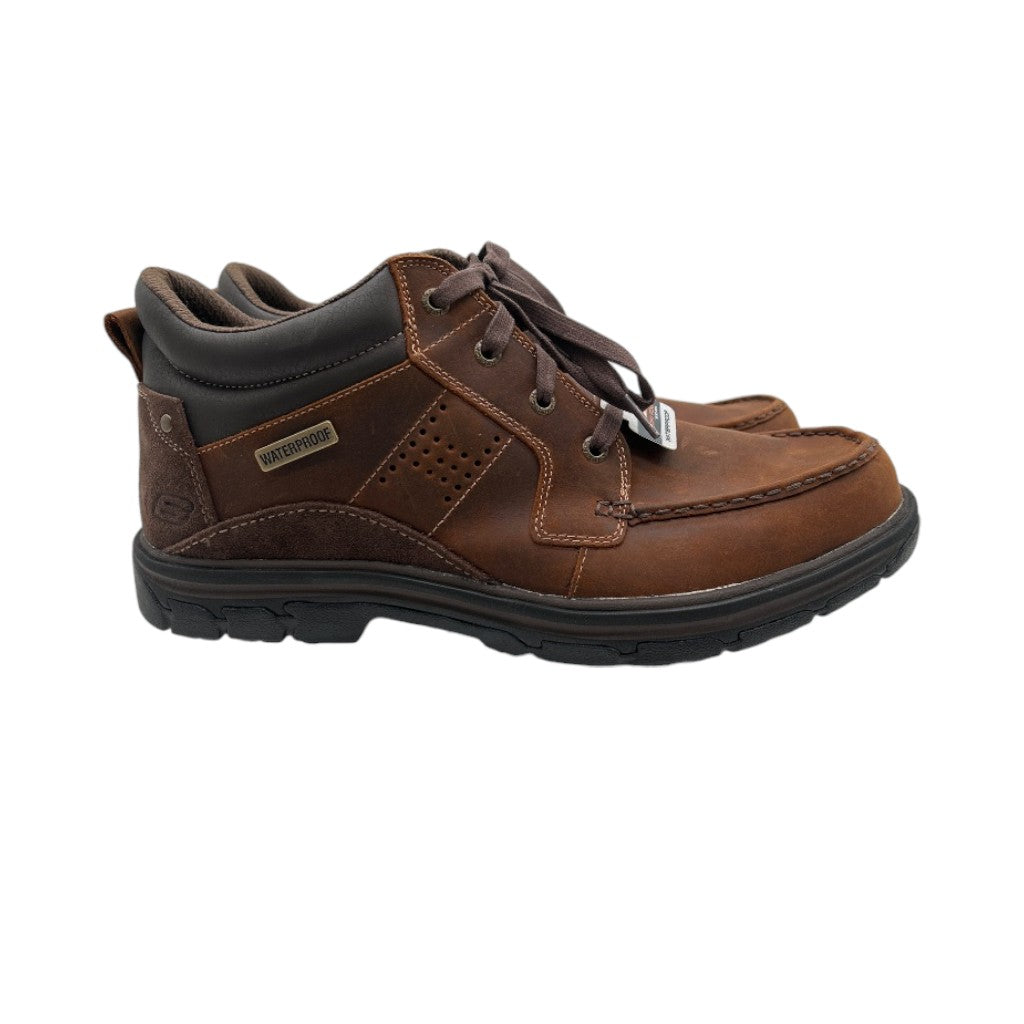 Skechers Men's Segment Melego Waterproof Leather Chukka Boot, Dark Brown, Size 11.5