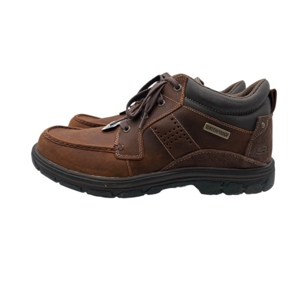 Skechers Men's Segment Melego Waterproof Leather Chukka Boot, Dark Brown, Size 11.5