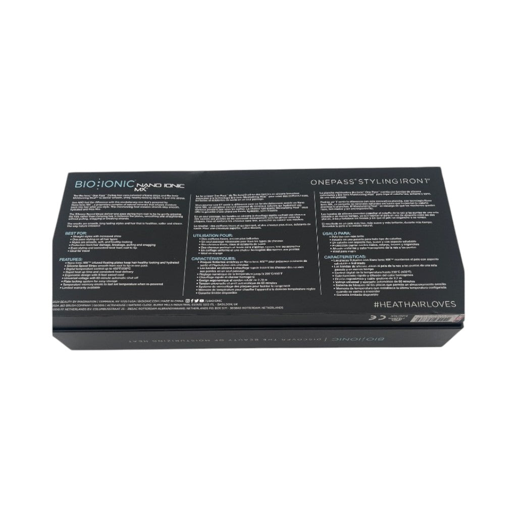 Bio Ionic Onepass Styling 1" Flat Iron, NanoIonic & Moisturizing Heat Tech