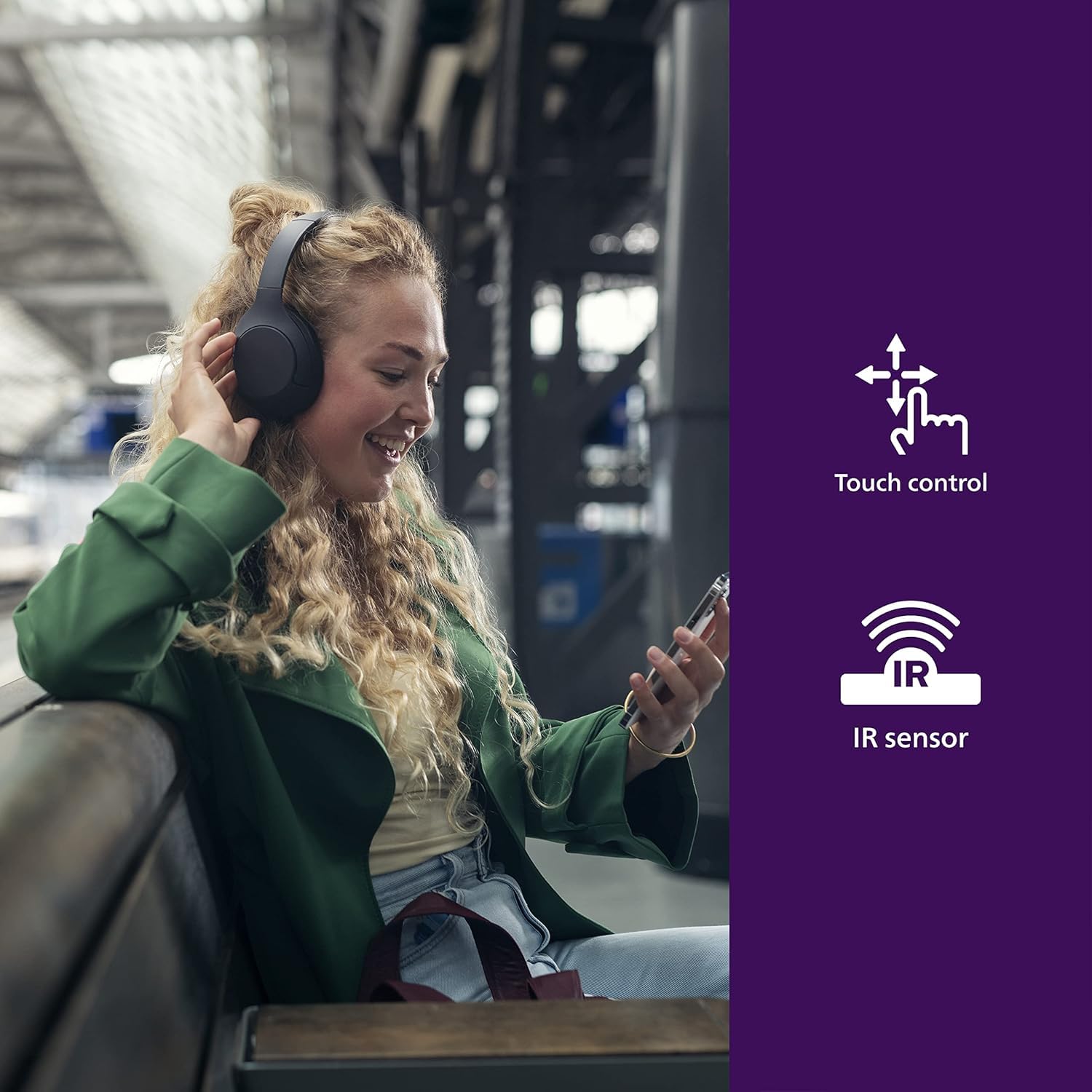 Philips H8506 Over-Ear Bluetooth Headphones with Noise Canceling Pro (Black)