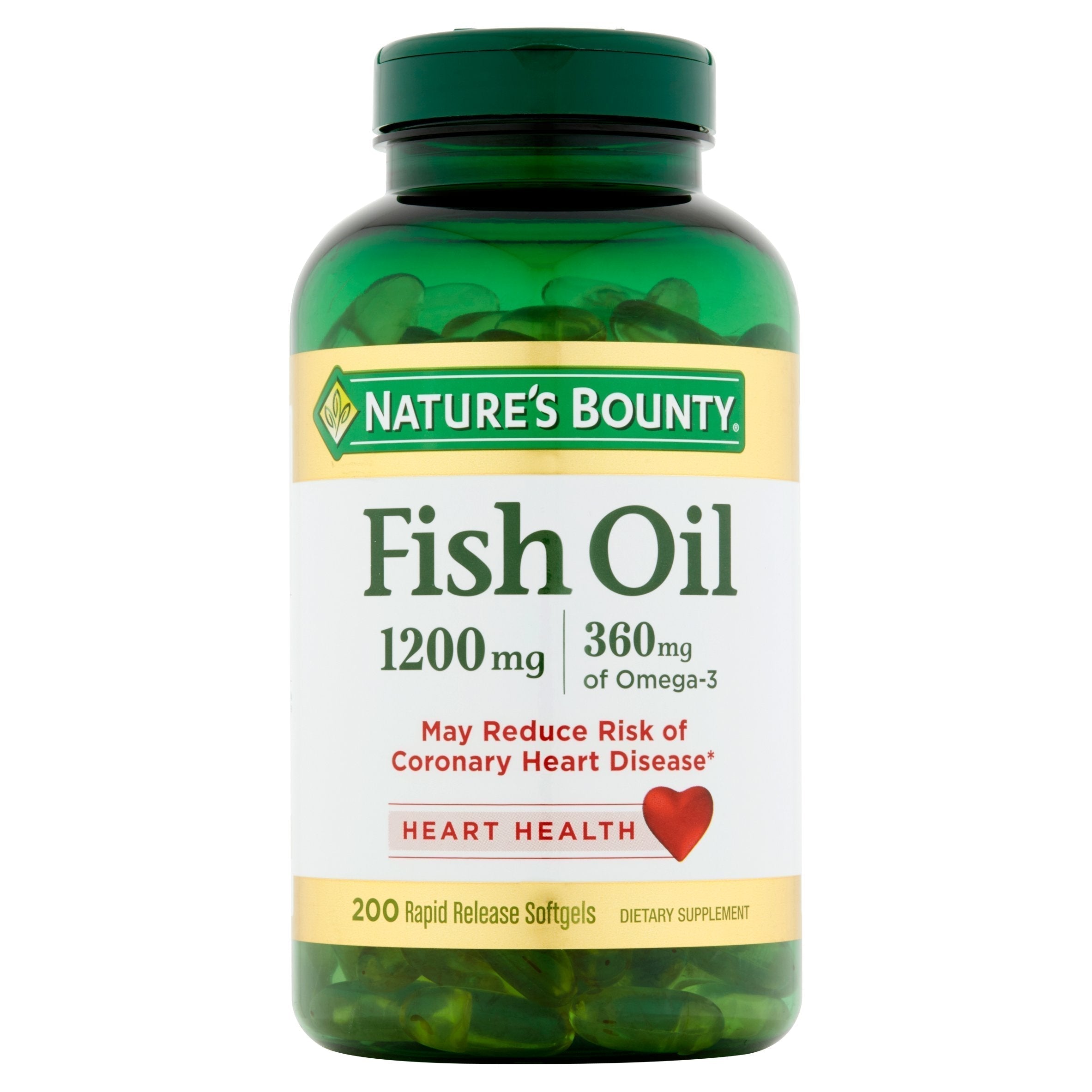 Nature's Bounty Fish Oil 1200mg, 360mg Omega-3 - 200 Softgels