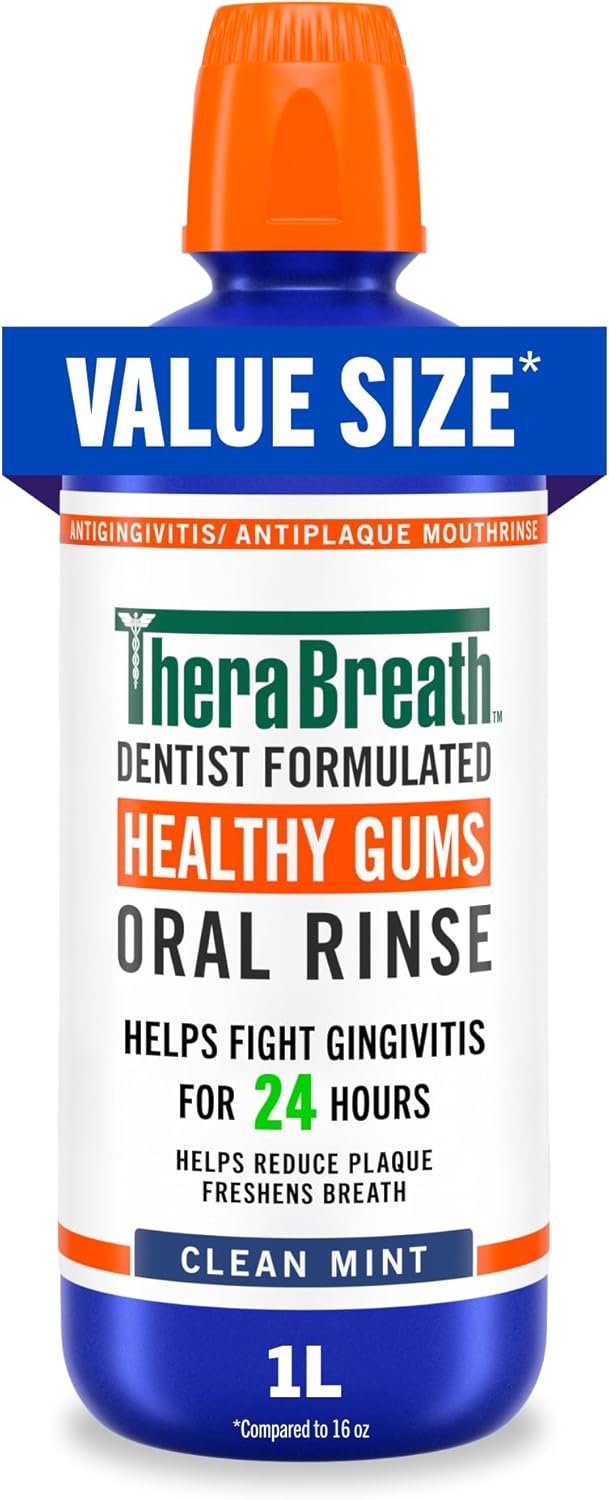 TheraBreath Healthy Gums Oral Rinse - Clean Mint, 33.8 fl. oz.