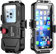 for Underwater IP Series Phone Case [98ft/30m] Swimming Diving Case Photo Photography Video Housing Waterproof Protective Case for IP Series Smartphones with Lanyard,Black