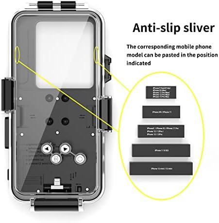 for Underwater IP Series Phone Case [98ft/30m] Swimming Diving Case Photo Photography Video Housing Waterproof Protective Case for IP Series Smartphones with Lanyard,Black