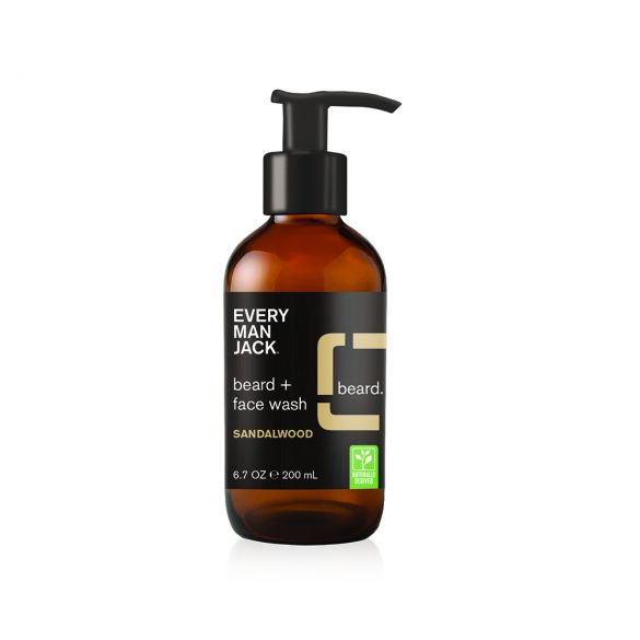Every Man Jack Men's Beard + Face Wash - Sandalwood - 6.7 Fl Oz