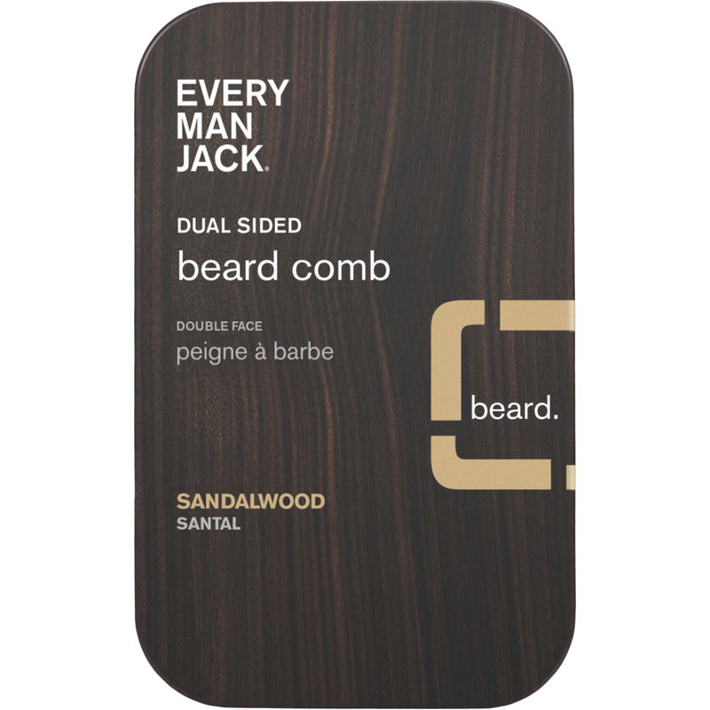 Every Man Jack Dual Sided Beard Comb - Sandalwood - 1 Comb + 1 Travel Case