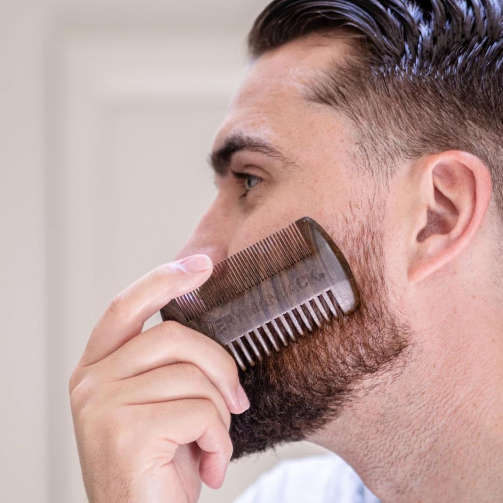 Every Man Jack Dual Sided Beard Comb - Sandalwood - 1 Comb + 1 Travel Case