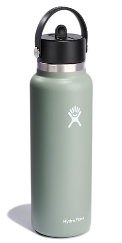 Hydro Flask 40 Oz Wide Flex Straw Cap Stainless Steel Water Bottle - Agave Green