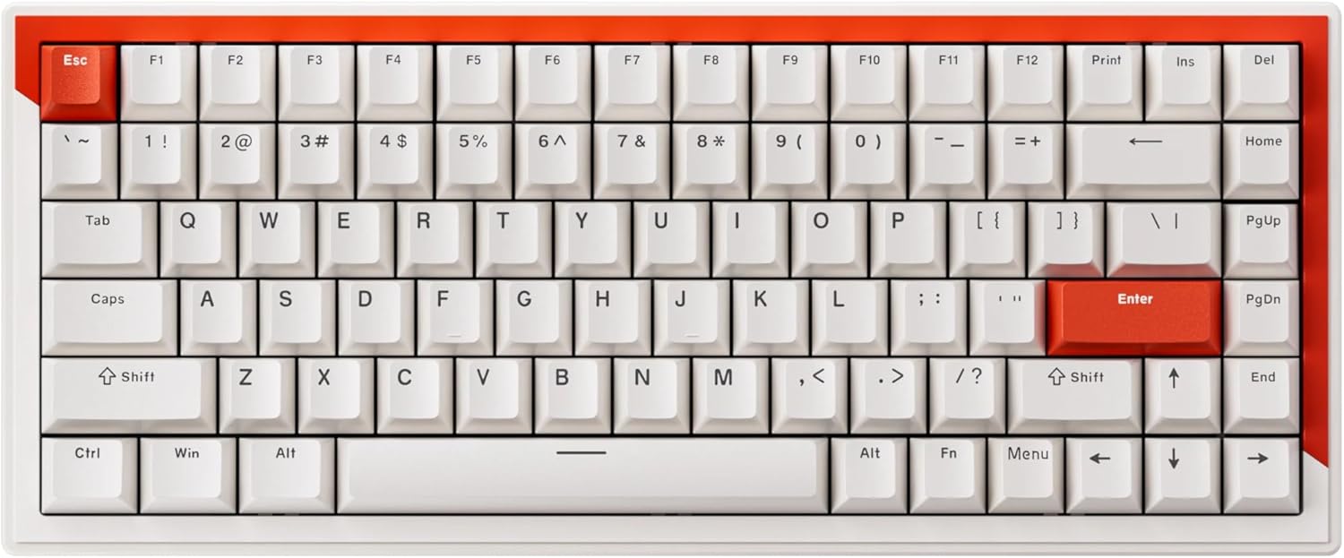 DrunkDeer G75 Rapid Trigger Keyboard, Esports Gaming Keyboard - Magnetic Switch - Release Dual-Trigger Mode - Adjustable Actuation, 75% Design, White