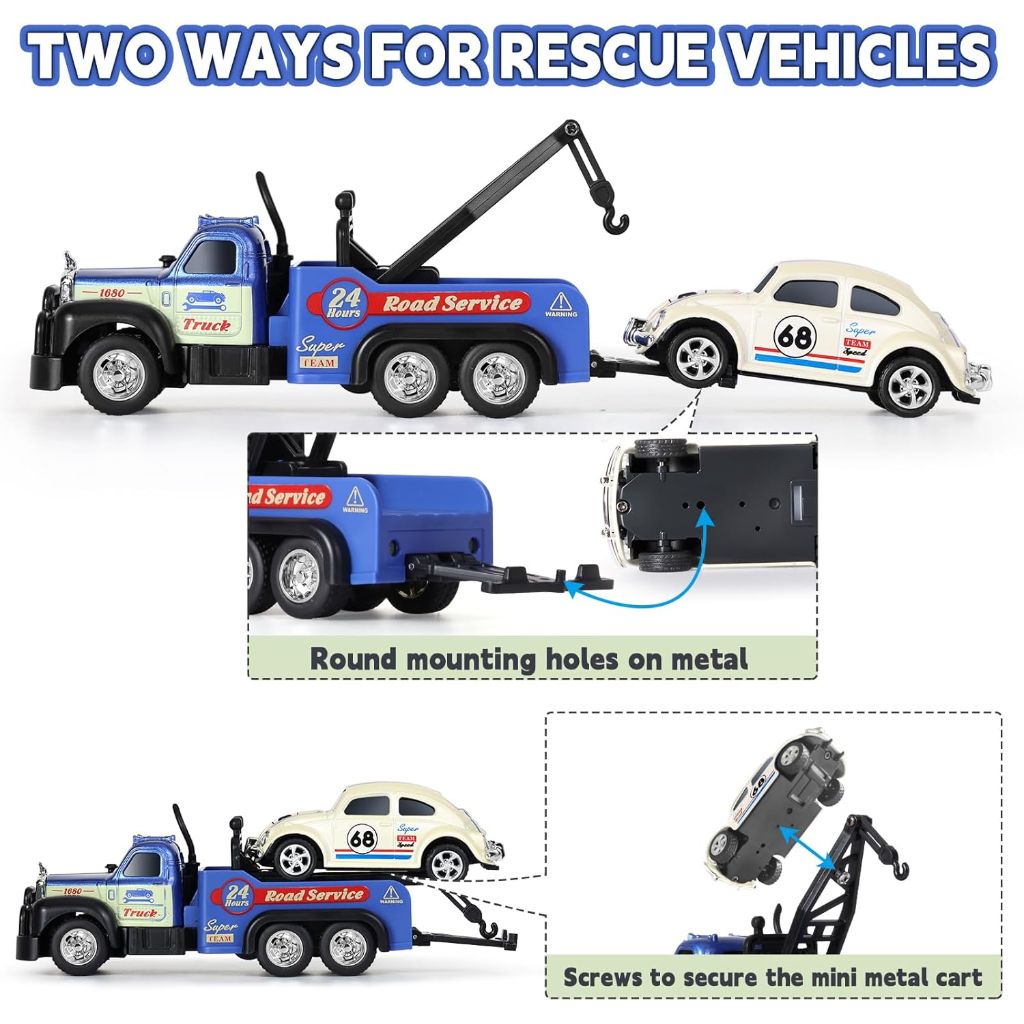 1/64 Scale Tow Truck RC Speed-Regulating Alloy Model Car