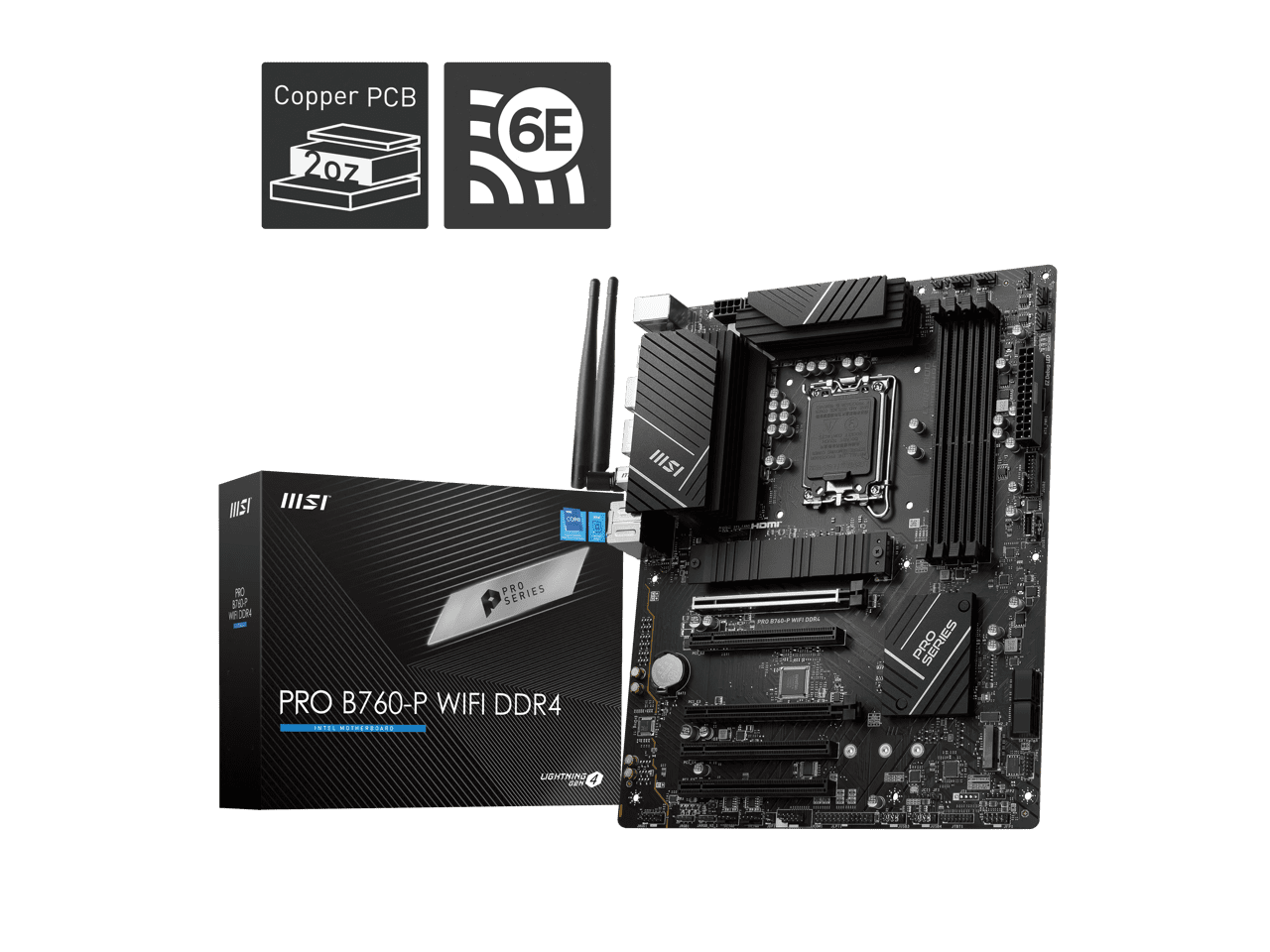 MSI PRO B760-P WiFi DDR4 ProSeries Motherboard 12th/13th/14th Gen Intel/LGA 700