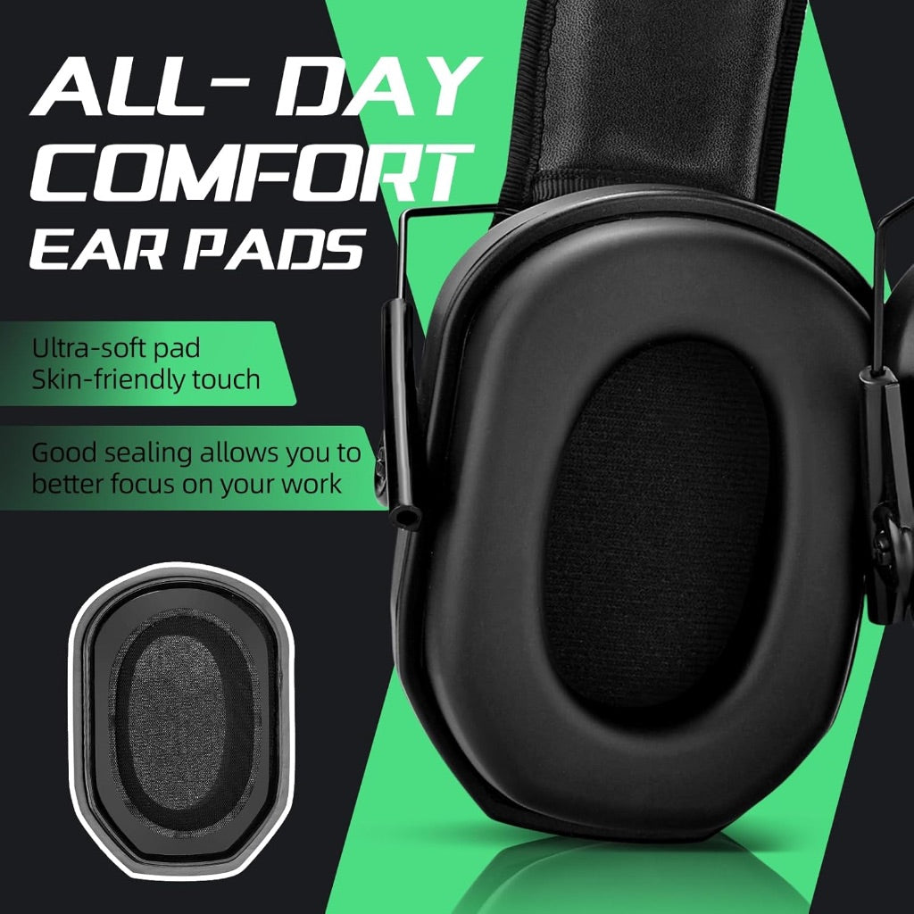 KAYNN EM018 Adjustable Ear Protection Muffs, NRR 27dB - Green