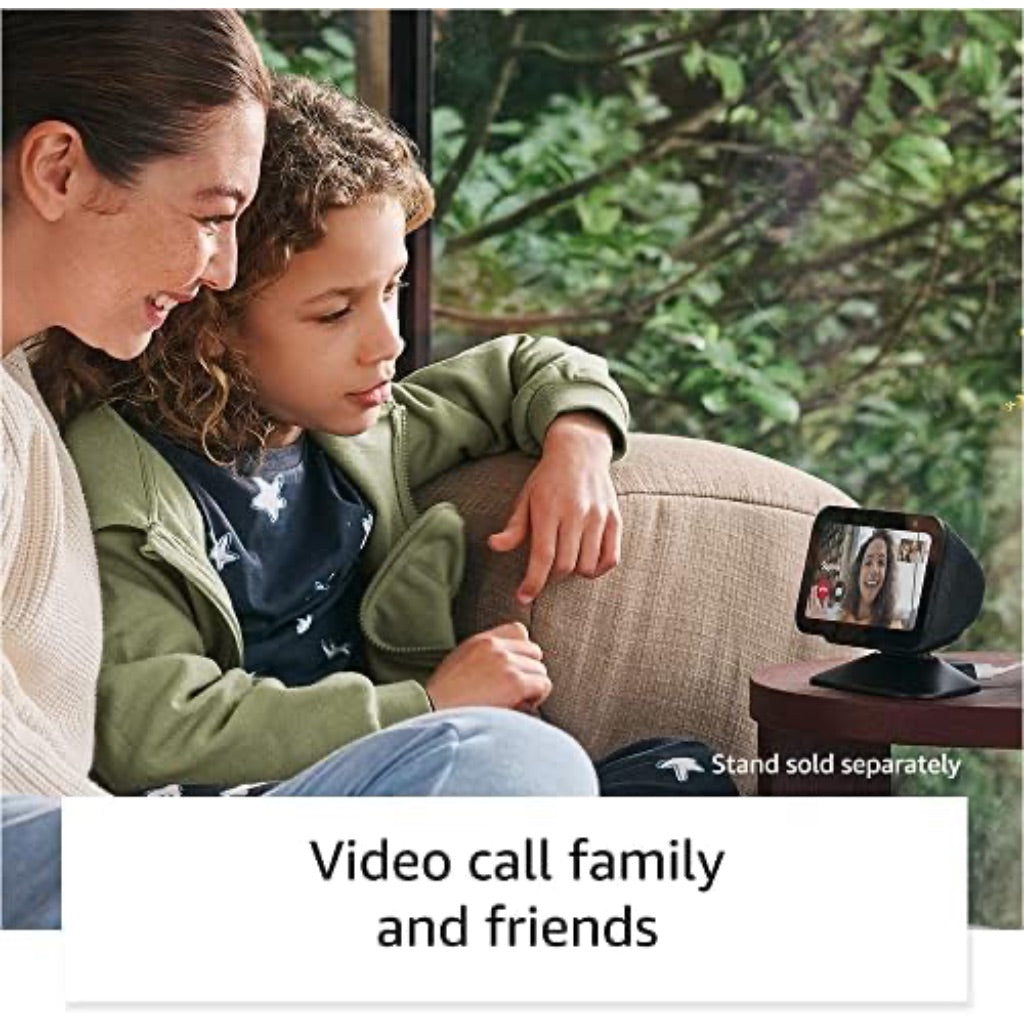 Like-New Amazon Echo Show 5 (newest model), Smart display with 2x the bass and clearer sound, Charcoal