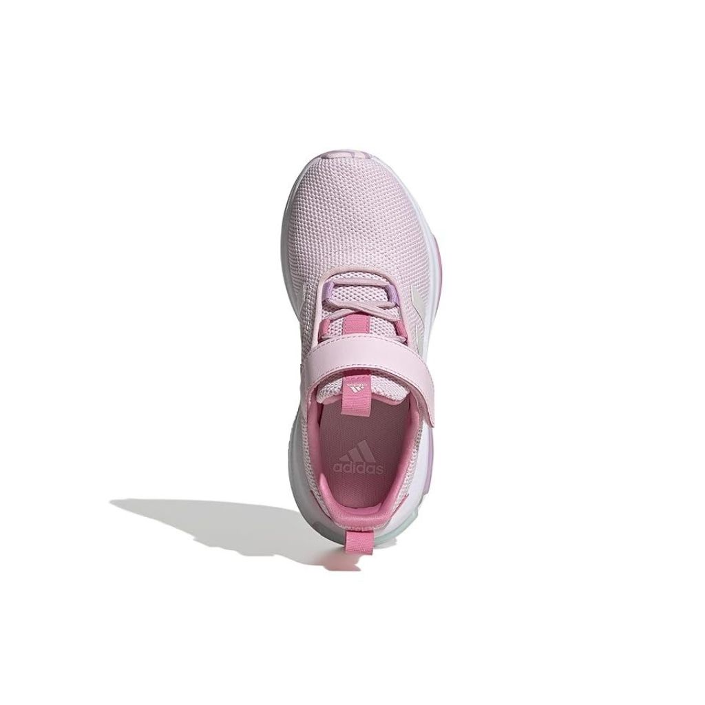 adidas Girls Racer TR23 EL K Sneakers - Clear Pink/Zero Metallic/Bliss Pink, Size 6.5Y