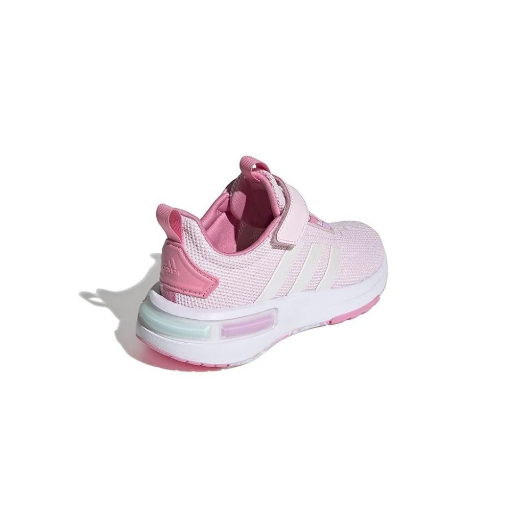 adidas Girls Racer TR23 EL K Sneakers - Clear Pink/Zero Metallic/Bliss Pink, Size 6.5Y