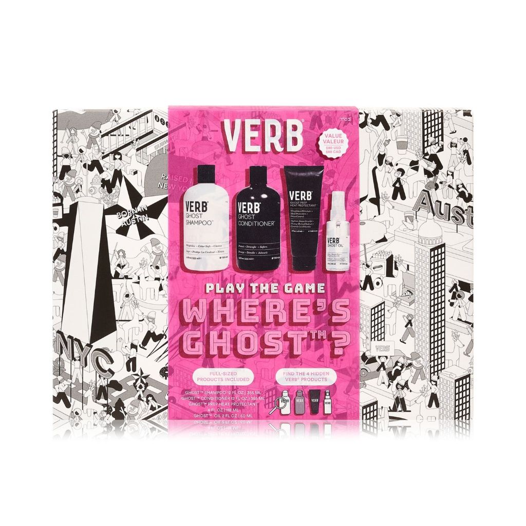 Verb Ghost Weightless Kit - 12oz Shampoo, 12oz Conditioner, 4oz Heat Prep, 2oz Oil