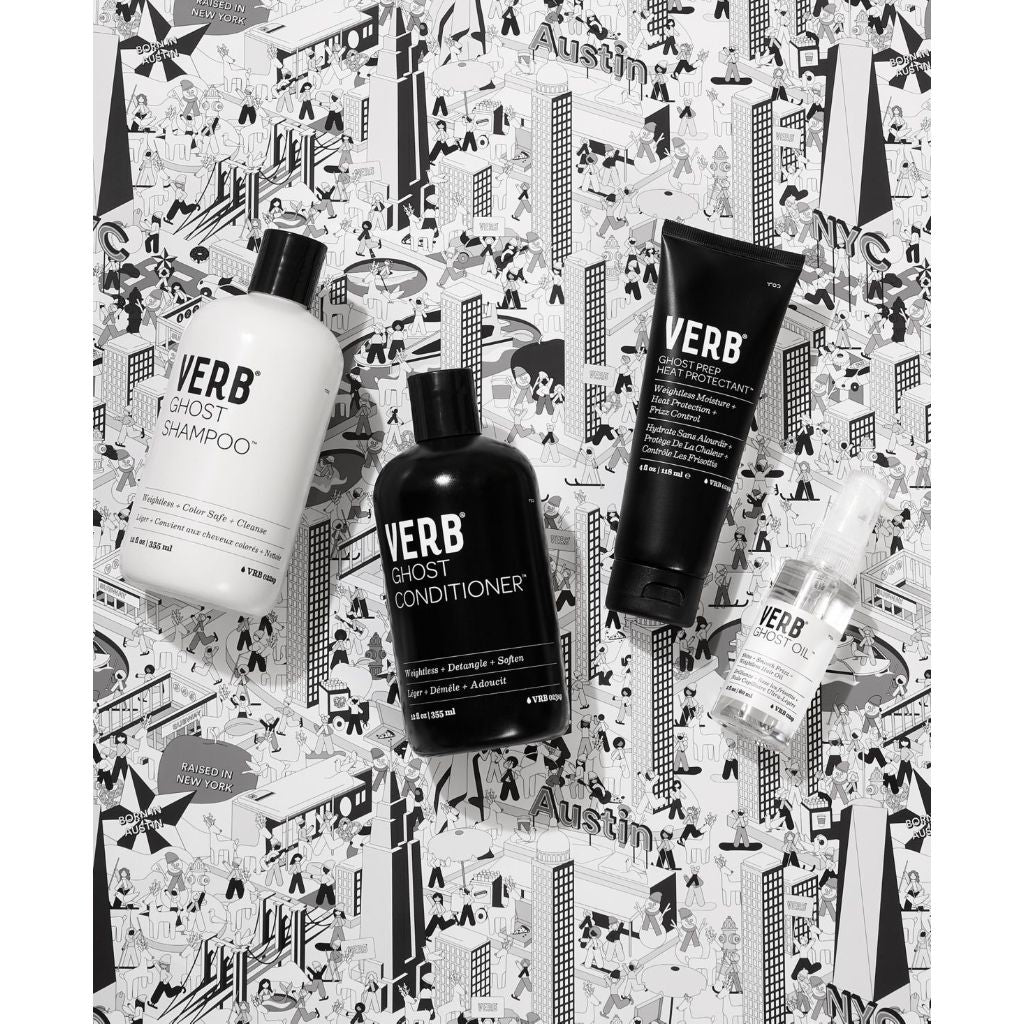 Verb Ghost Weightless Kit - 12oz Shampoo, 12oz Conditioner, 4oz Heat Prep, 2oz Oil