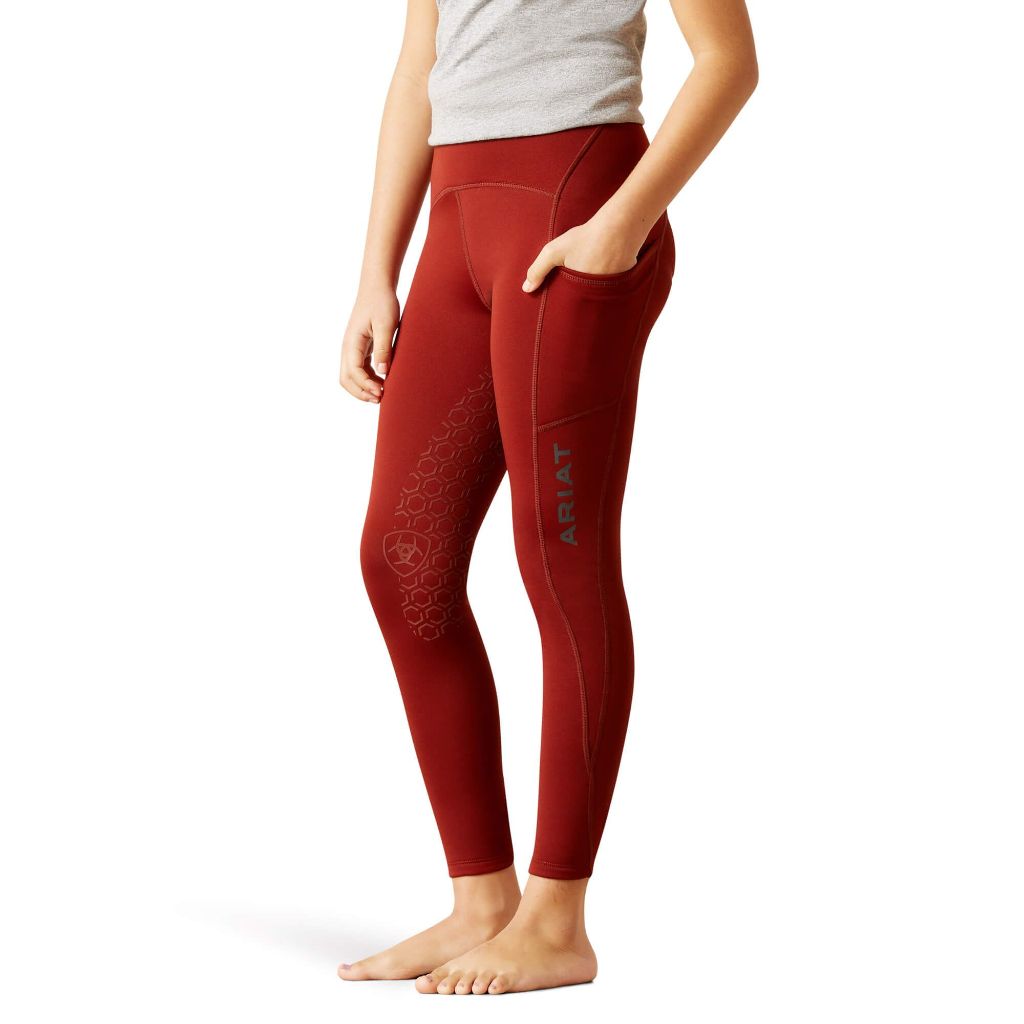 ARIAT Unisex Youth's Venture Thermal Half Grip Tight - Fired Brick Red, X-Small