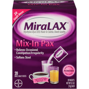 Miralax Mix-In-Pax Gentle Constipation Relief Laxative Powder - 20ct