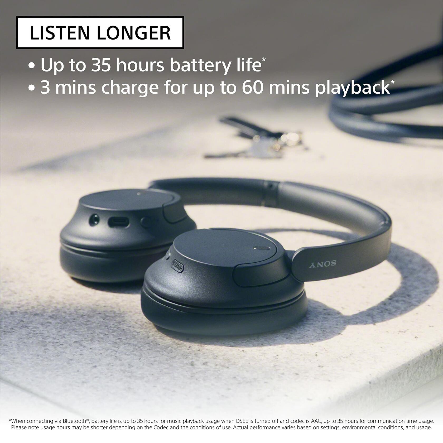 Sony WH-CH720N Bluetooth Wireless Noise Cancelling Headphones, 360 Audio - Black