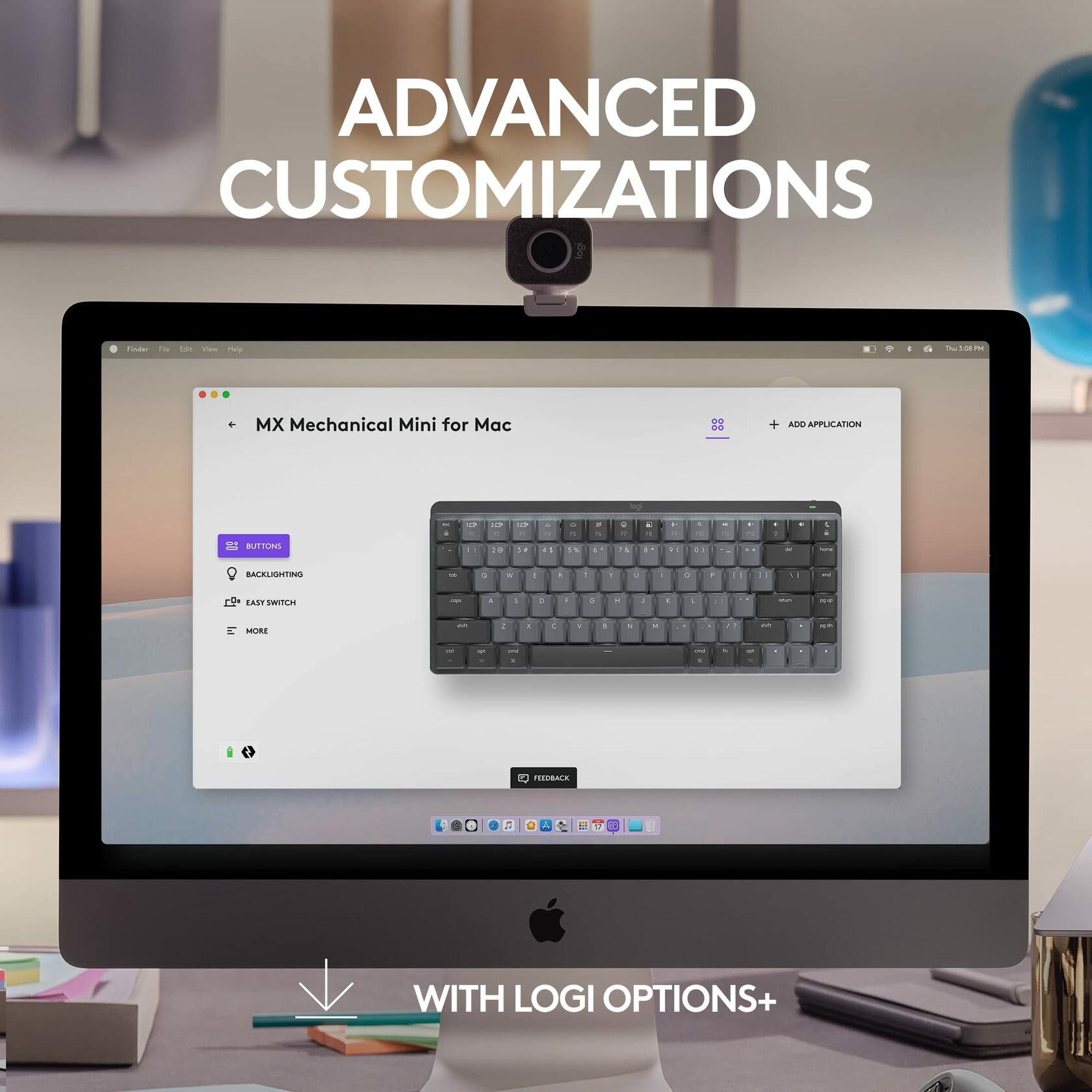 Logitech MX Mechanical Mini for Mac Wireless Illuminated Keyboard, Space Gray