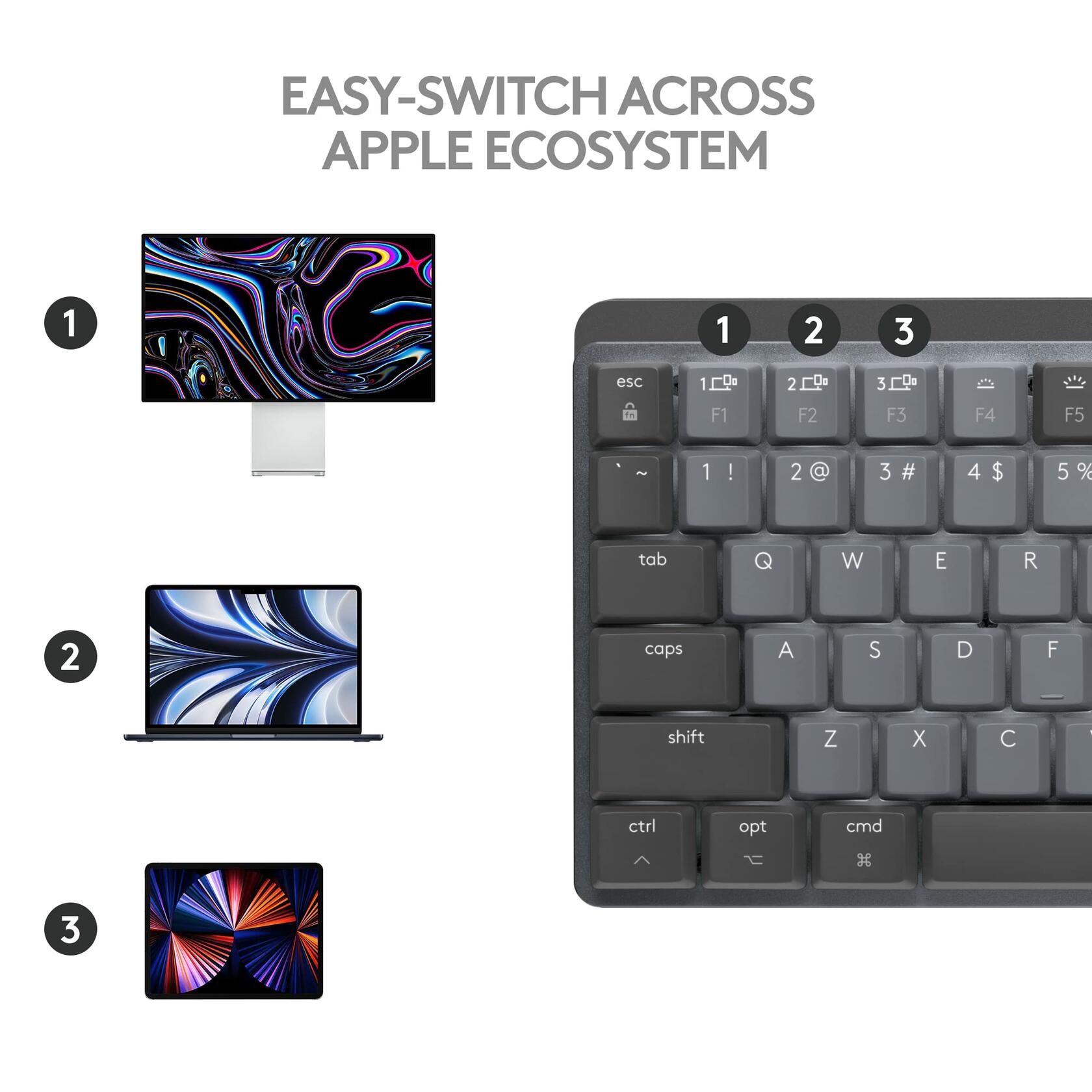 Logitech MX Mechanical Mini for Mac Wireless Illuminated Keyboard, Space Gray