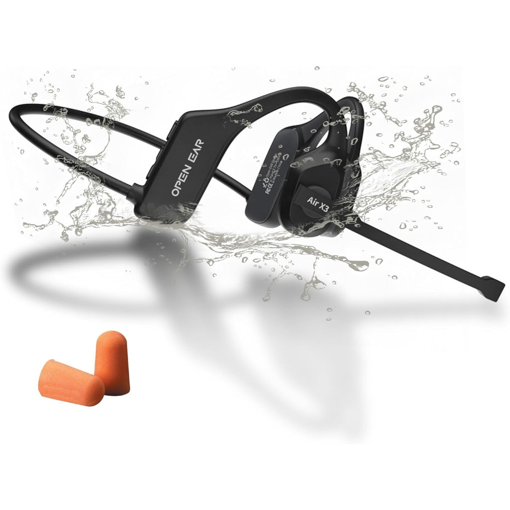 OpenEar Bone X3 Wireless Headphones - Bone Conduction with Noise Canceling Mic - Black