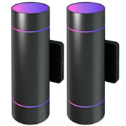 Atomi Smart: Outdoor Smart Wi-Fi LED Wall Sconce Lights - 2 Pack, Black