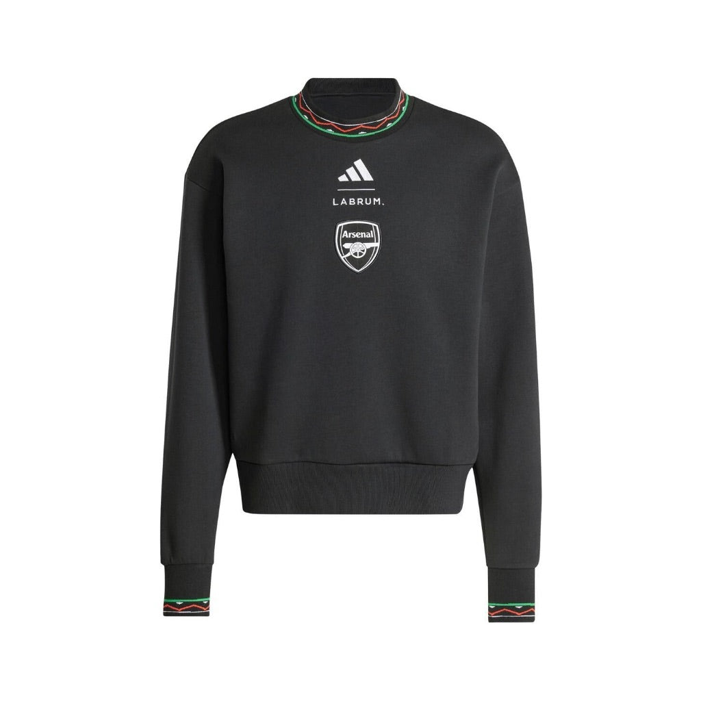 Men's Arsenal adidas X Labrum London 2024/25 Seasonal Pullover Sweatshirt, Black, Large