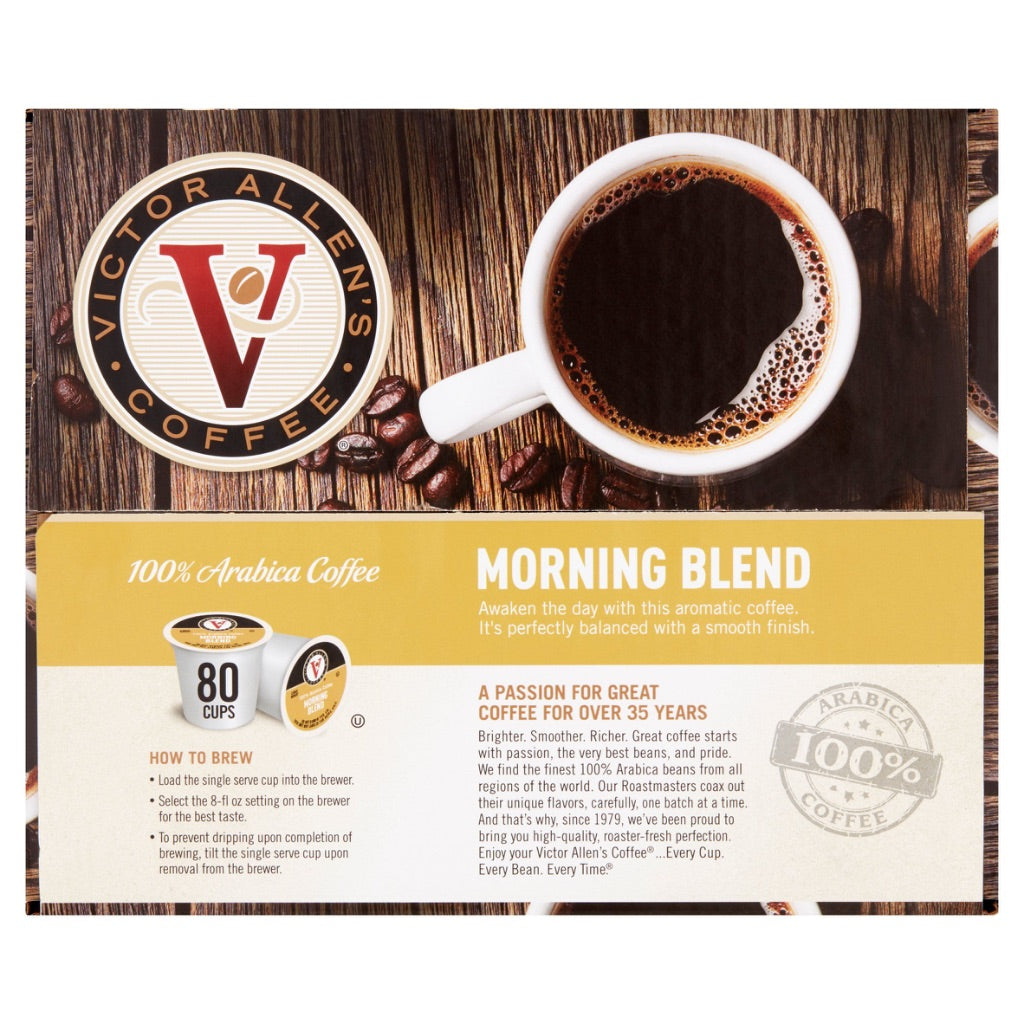 Victor Allen's Morning Blend Light Roast Coffee Keurig K-Cups, 80 Ct