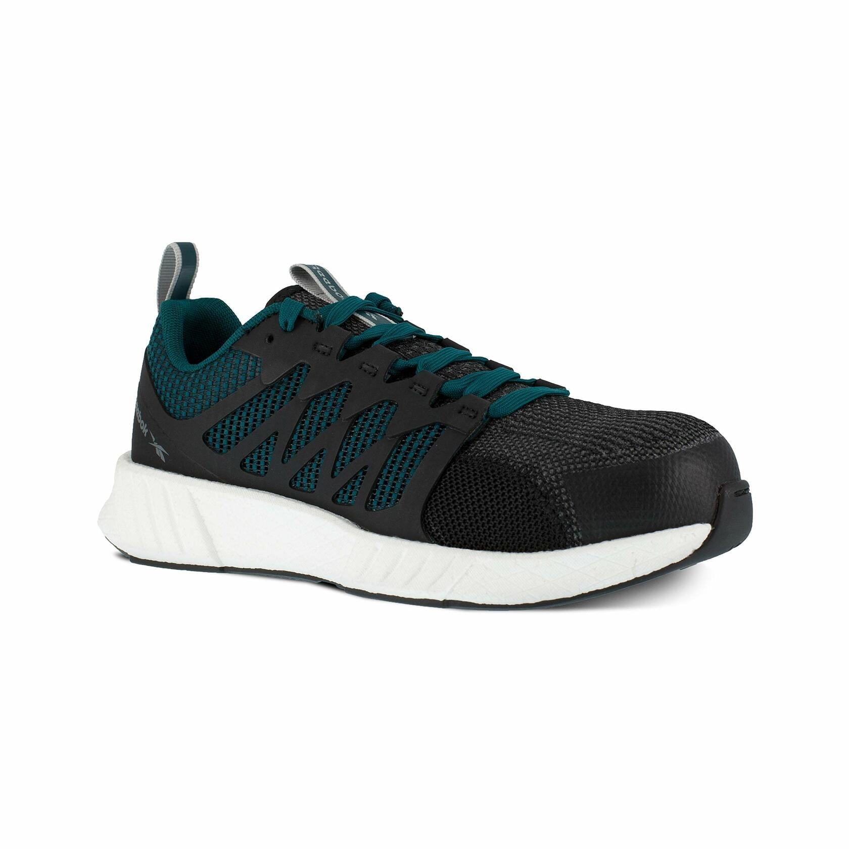 Reebok Women's Fusion Flexweave Athletic Work Shoe Comp Toe, Teal/Black, Size 6