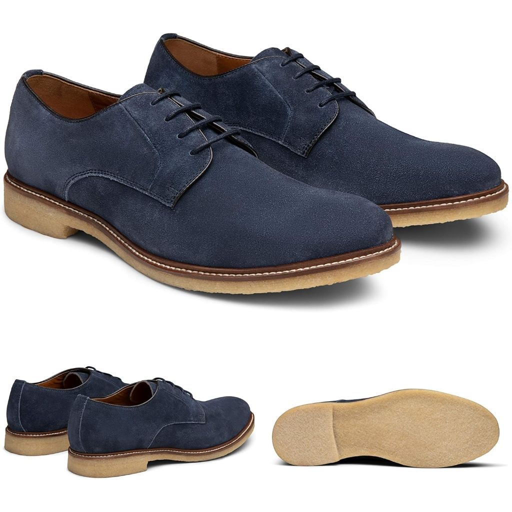 Dunross & Sons Men's Ellis Oxford Shoes - Navy, Size 7