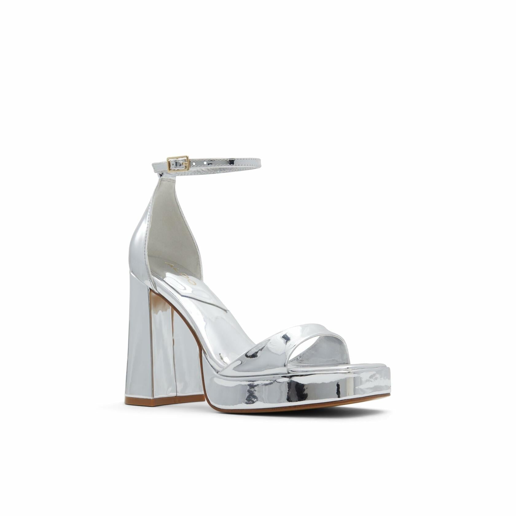 Aldo Women's Montag Heeled Platform Sandal - Silver, Size, 6.5