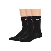 Nike Unisex Adult Everyday Lightweight Training Crew Socks(3 Pairs) - Black, Medium