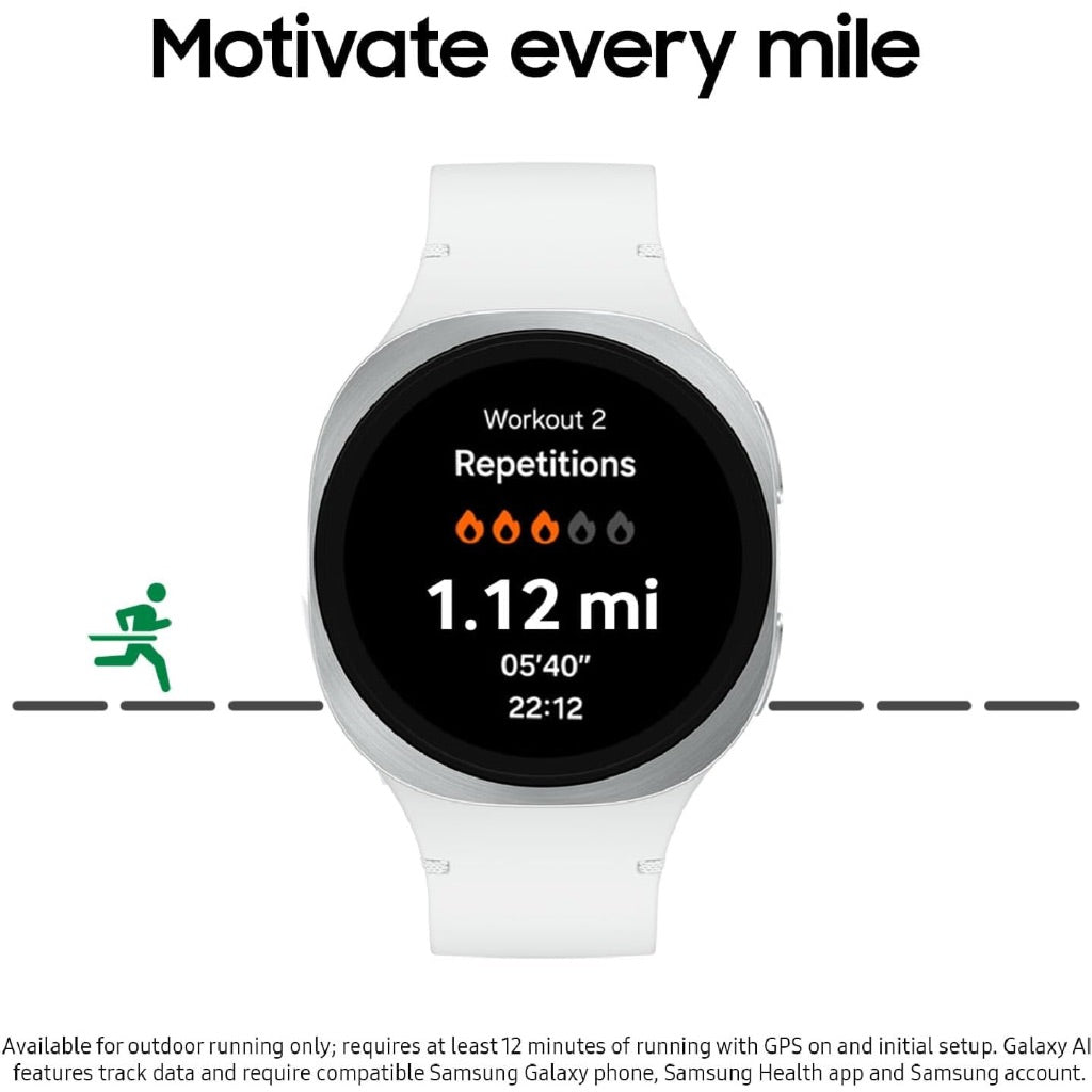 Samsung Galaxy Watch8 (2025) 44mm Bluetooth WiFi GPS Smartwatch Silver/White M/L