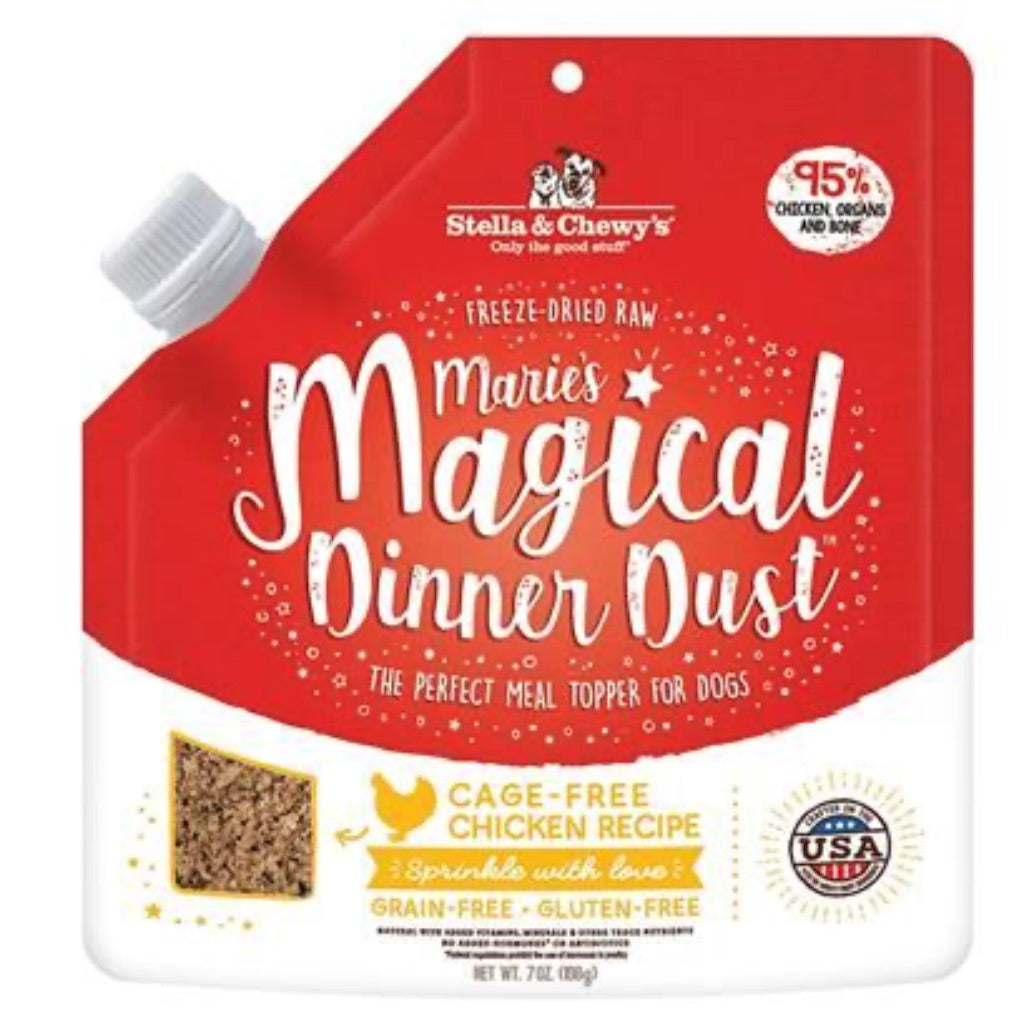 Stella & Chewy's Freeze-Dried Raw Marie's Magical Dinner Dust Meal Cage-Free Chicken Recipe Dry Dog Food Topper, 7 Oz