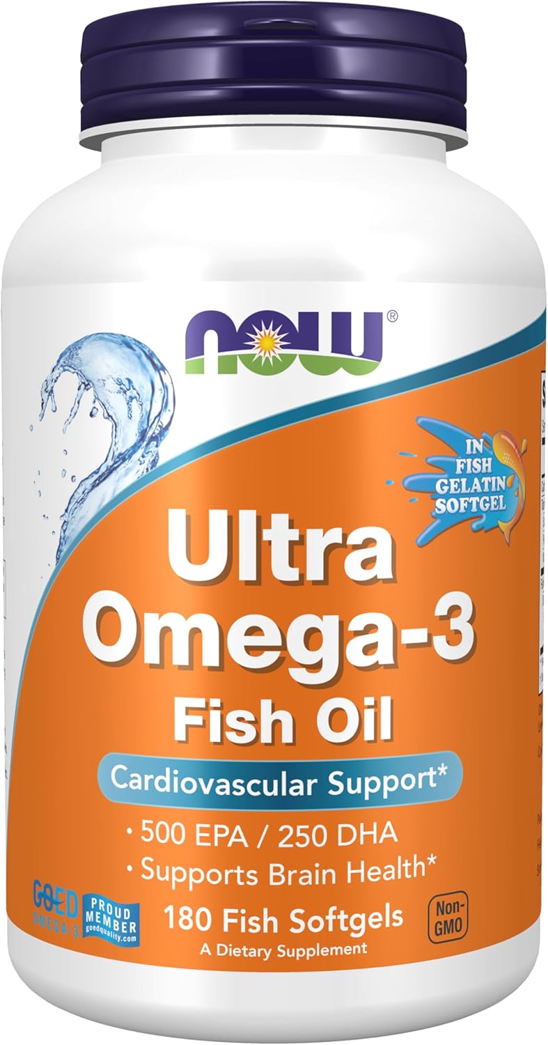 NOW Foods Ultra Omega-3 500 EPA, 250 DHA - 180 Fish Gelatin Softgels