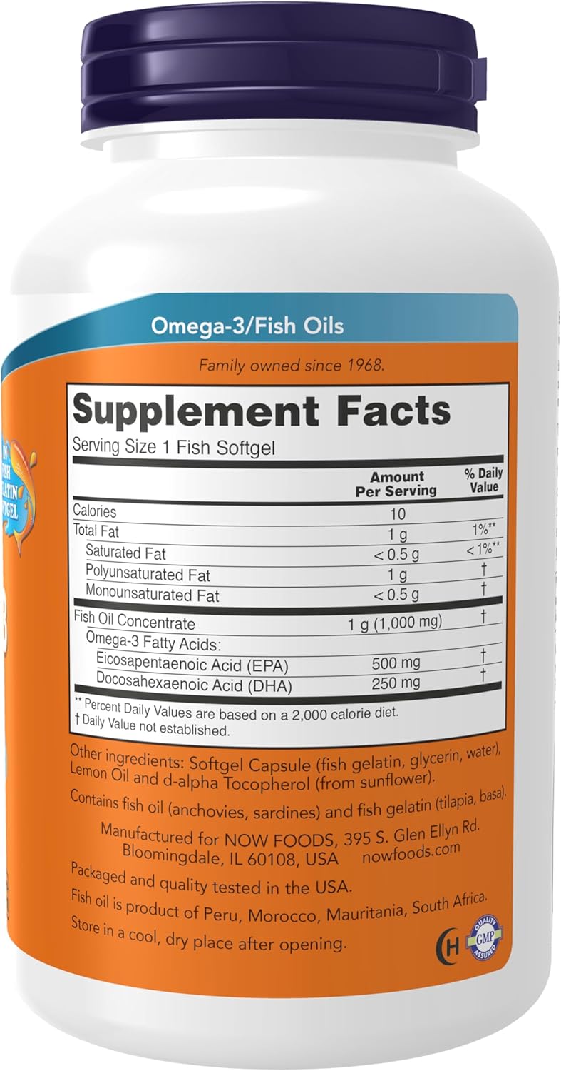 NOW Foods Ultra Omega-3 500 EPA, 250 DHA - 180 Fish Gelatin Softgels
