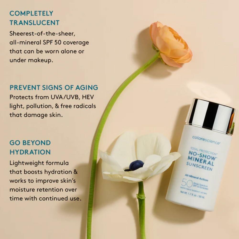 Colorescience Total Protection No-Show Mineral Sunscreen SPF 50  1.7 Oz