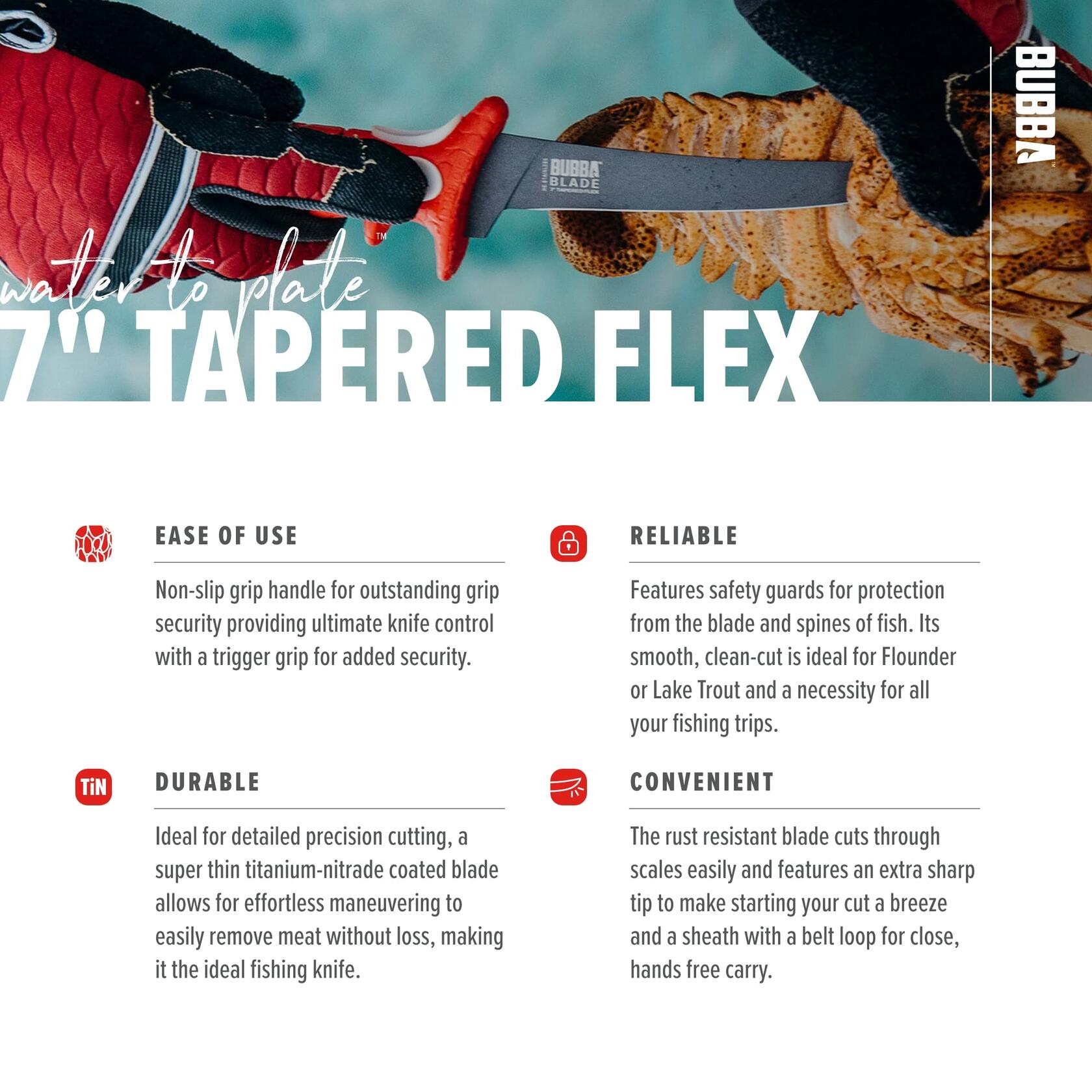 Bubba Knives 7" Tapered Flex Fillet Knife