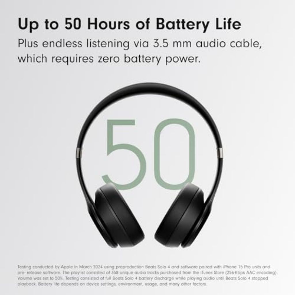 Beats Solo 4 Wireless Bluetooth OnEar Headphones Up to 50hr Battery - Matte Black