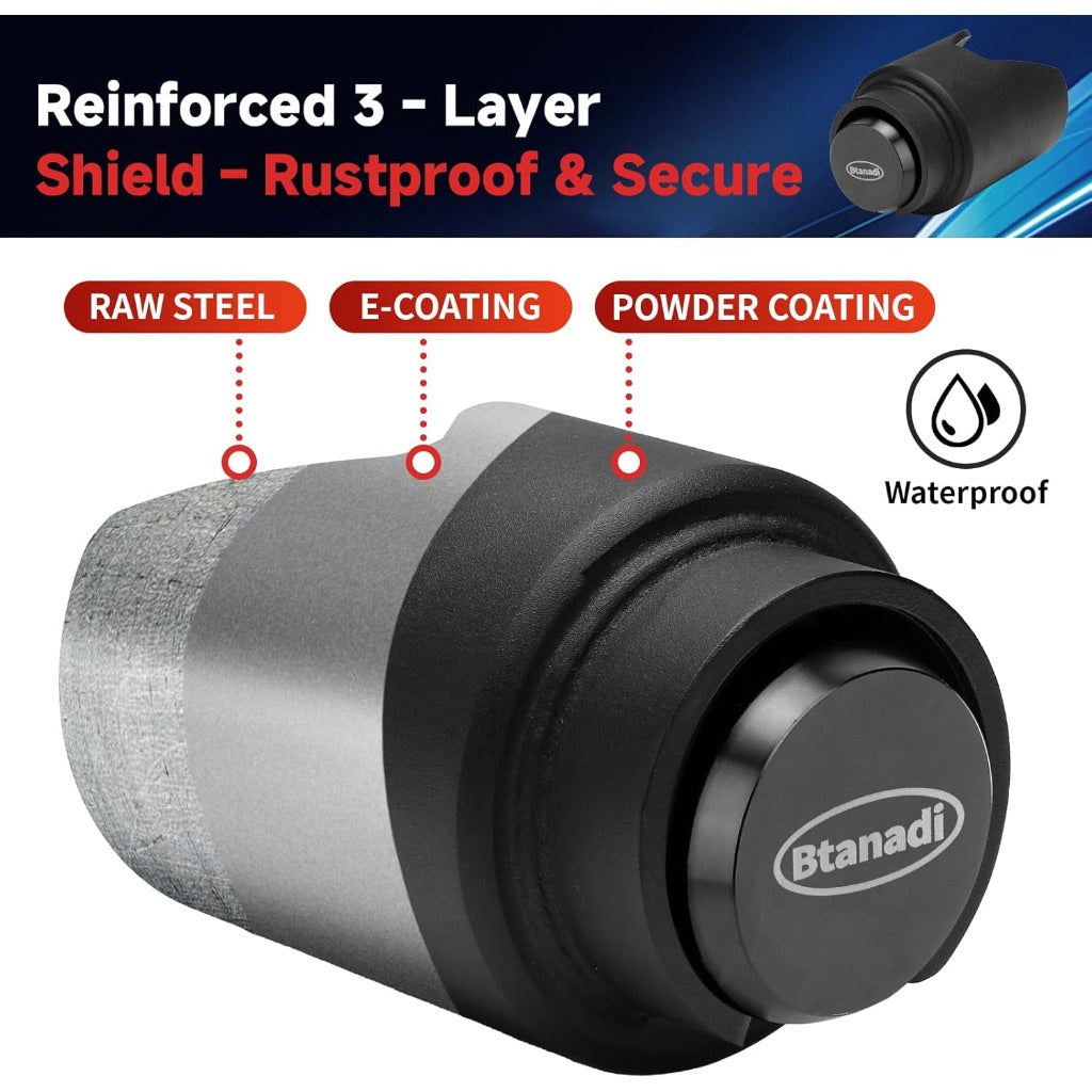 Trailer Lock Fits 2 Inch Coupler, Upgraded Heavy-Duty Steel Hitch Lock, Anti-Theft & Pry-Resistant for RV, Boat, Cargo Trailer (Black)