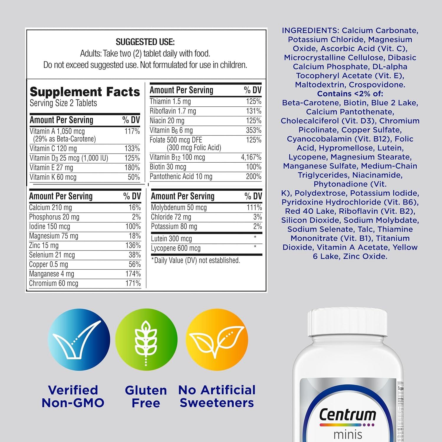 Centrum Silver Men's 50+ Multivitamin Minis - 280 Tablets