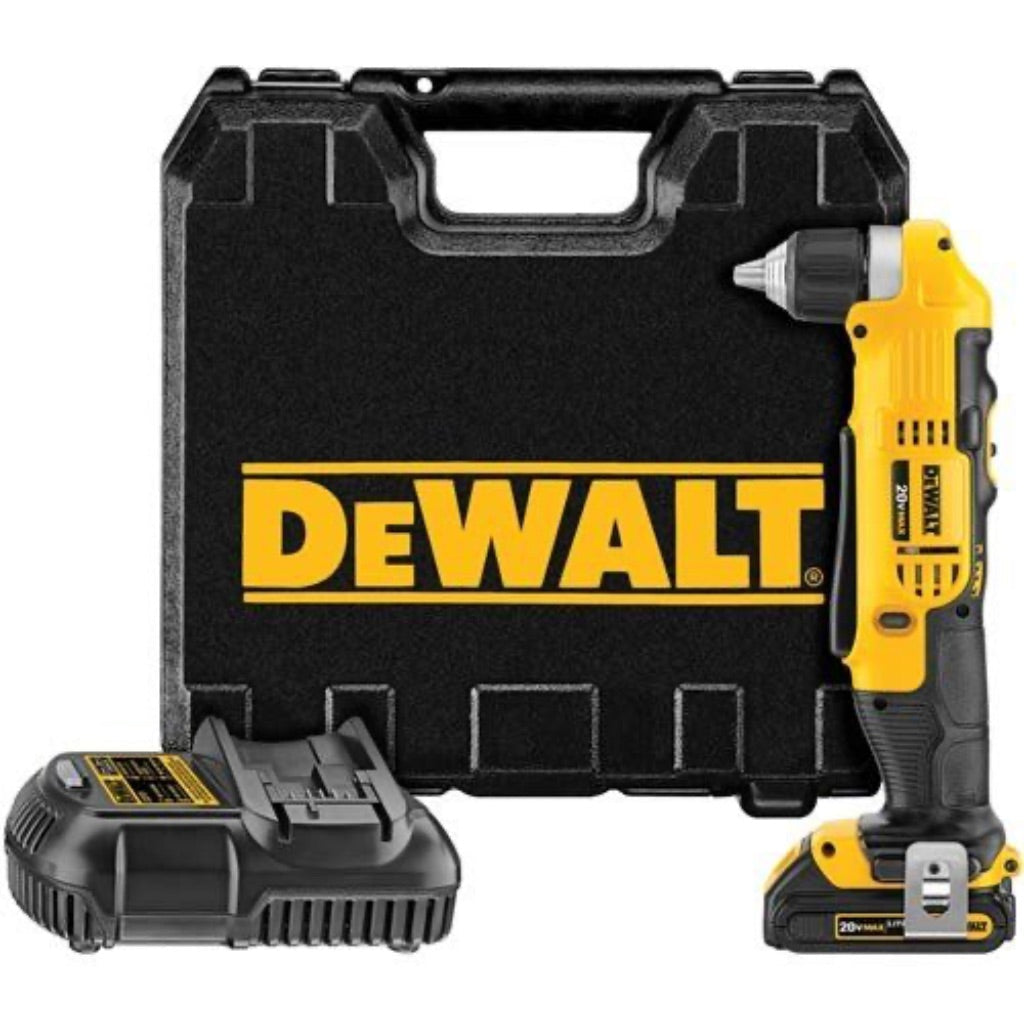 DeWalt 20V MAX 3/8 in. Brushed Cordless Right Angle Drill Kit (Battery & Charger)