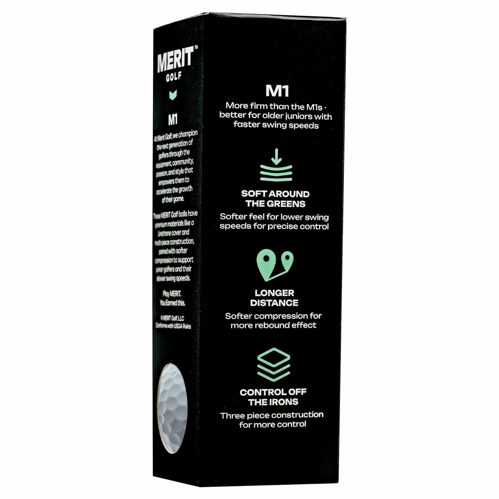 Merit M1 Junior Golf Balls, 12 Pack - For Kids 13-17, Swing Speeds Over 80 MPH