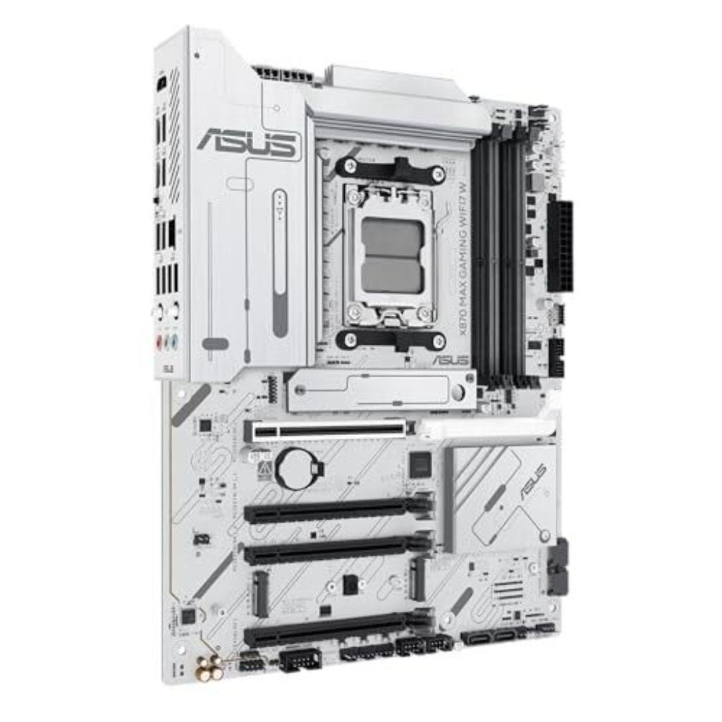 ASUS X870 MAX Gaming WiFi7 W AMD AM5 ATX Motherboard, 8-layer White PCB, DDR5