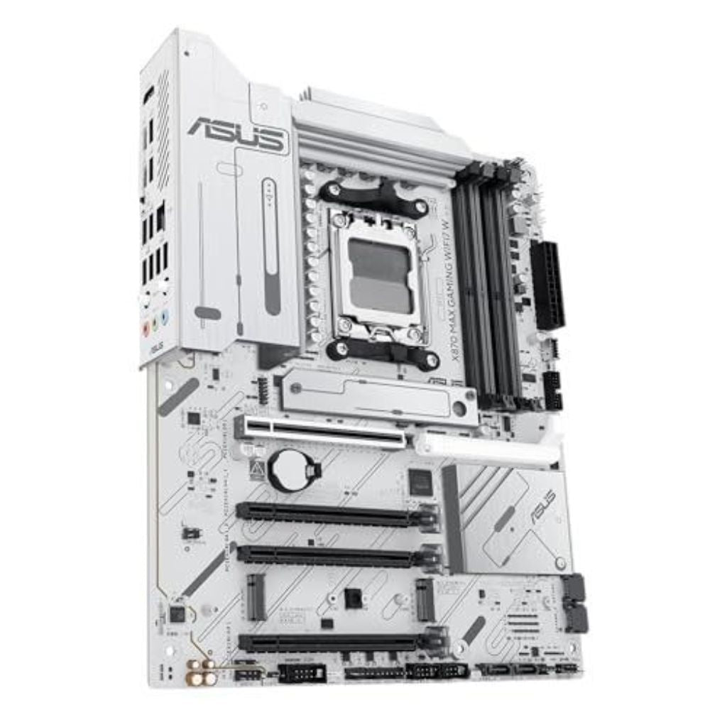 ASUS X870 MAX Gaming WiFi7 W AMD AM5 ATX Motherboard, 8-layer White PCB, DDR5